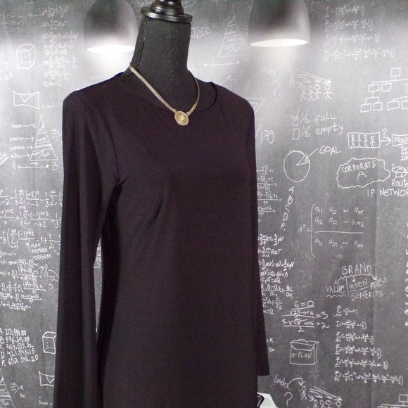 MSK Faux Leather Panel Asymmertrical Sheath Dress - Picture 5 of 7